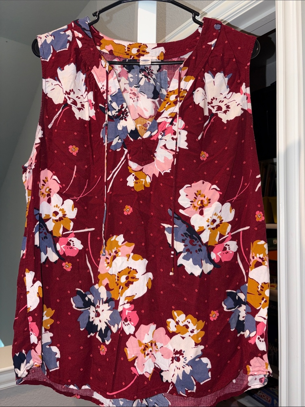 Old Navy Burgundy Floral Tank Top